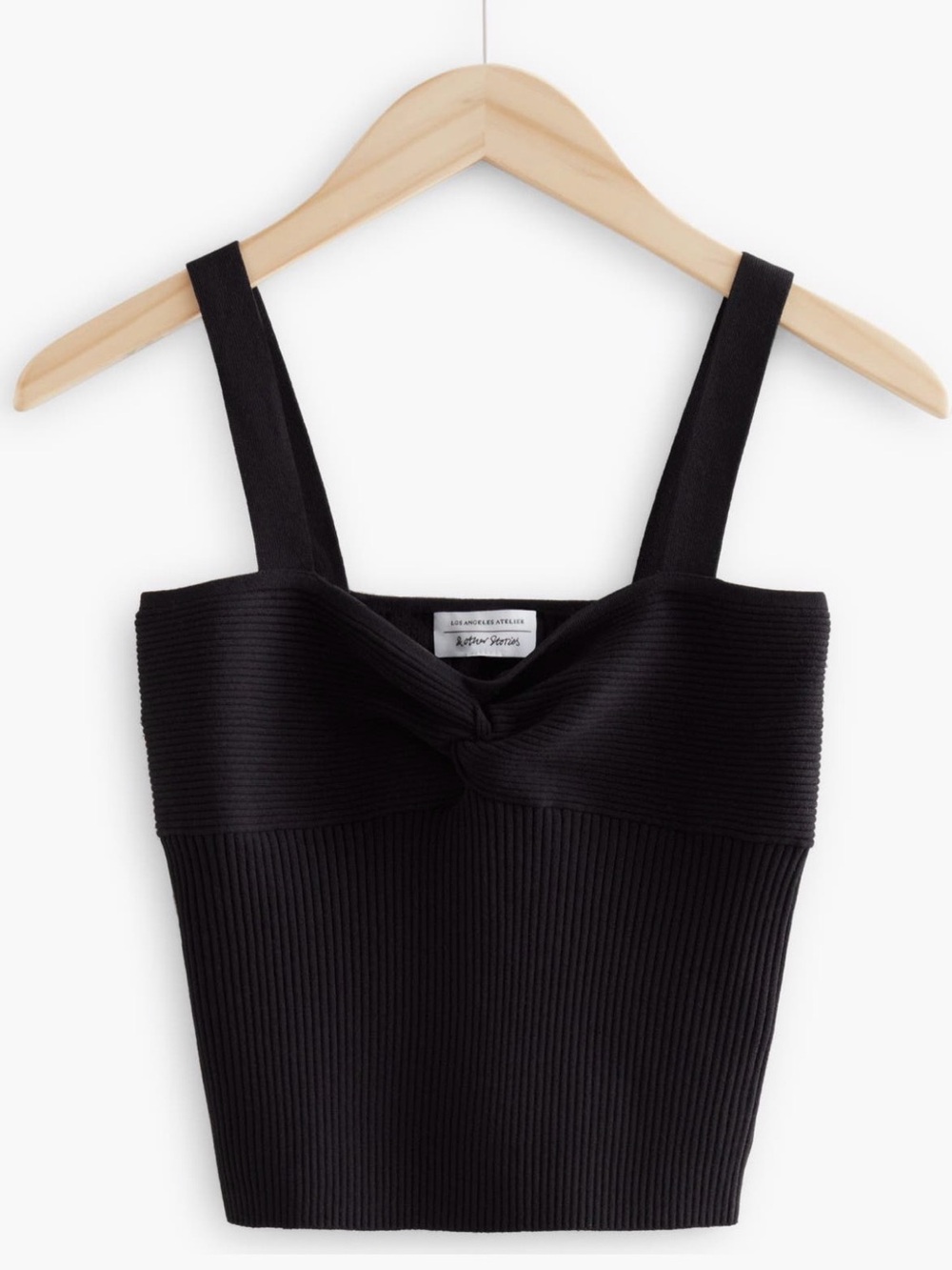 & Other Stories Black Ribbed Knit Tank Top